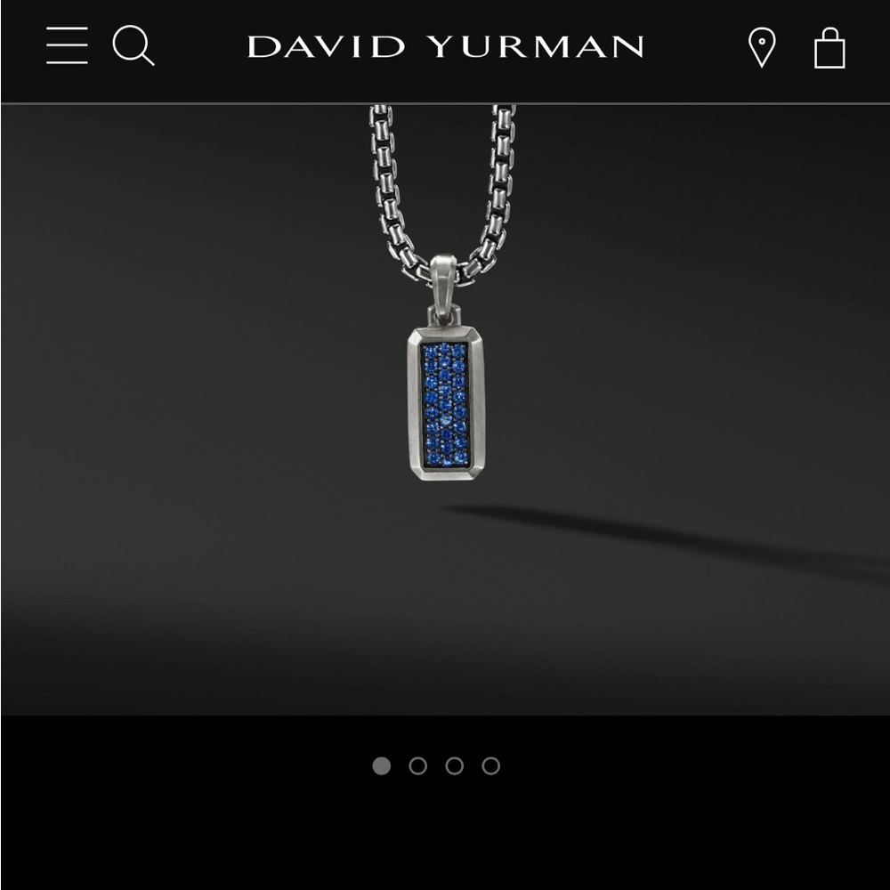 David Yurman Streamline Amulet in Sterlene Silver with Pave Sapphires